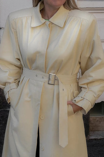 Wrinkled Detailed Long Trench Coat