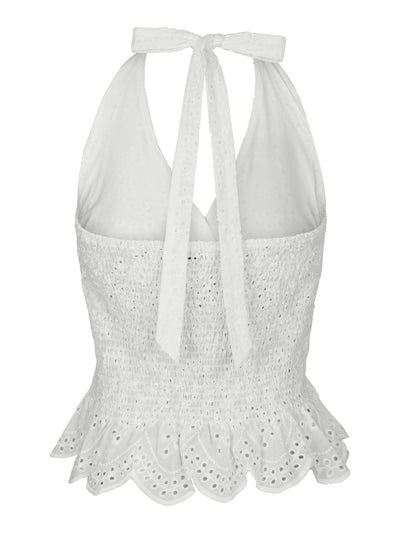 Ribbi Halter Neck Top White