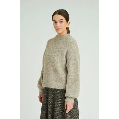 Patrisia solid knit pullover Brown