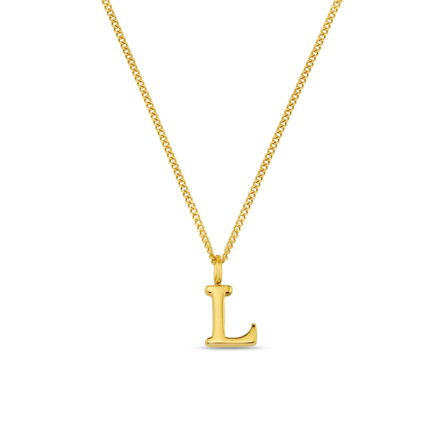 LUXE L Initial Necklace Gold