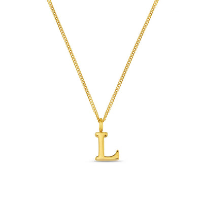 LUXE L Initial Necklace Gold