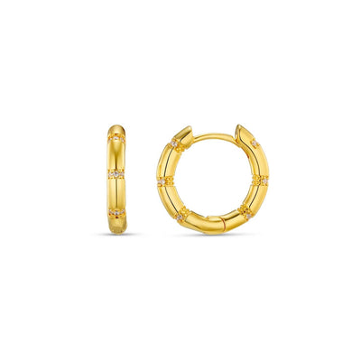 Crystal Set Hoop Earring