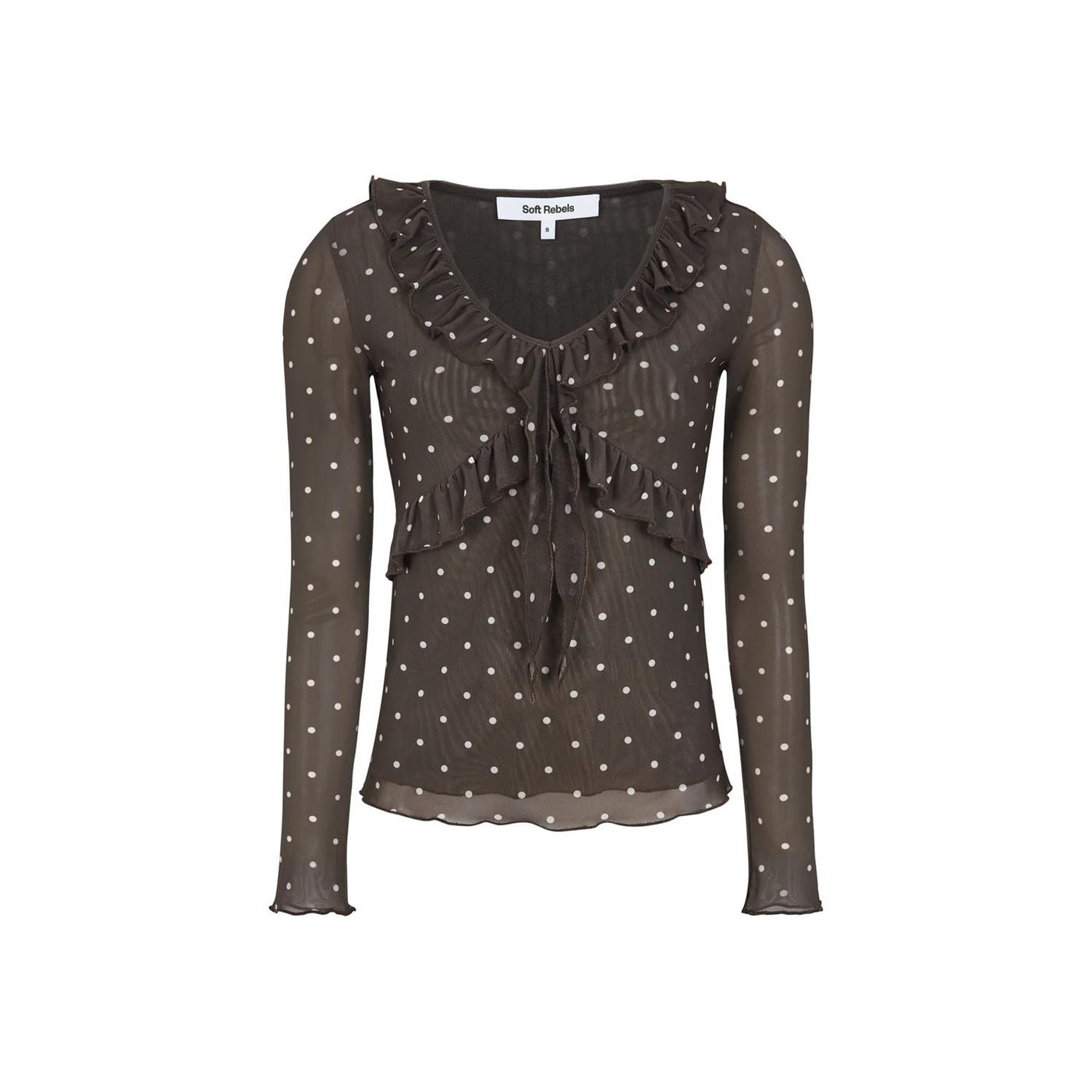 Roselyn Frilled Top Coffee Bean
