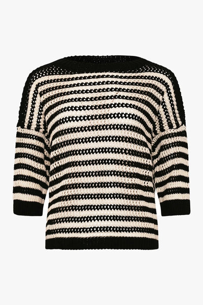 Mimi Knit Cardine Black Stripe