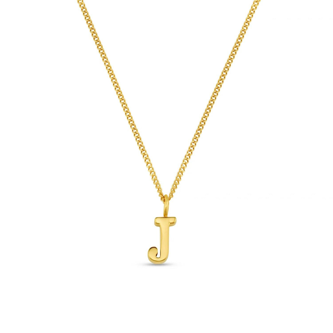 LUXE J Initial Necklace Gold