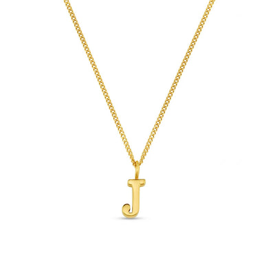 LUXE J Initial Necklace Gold