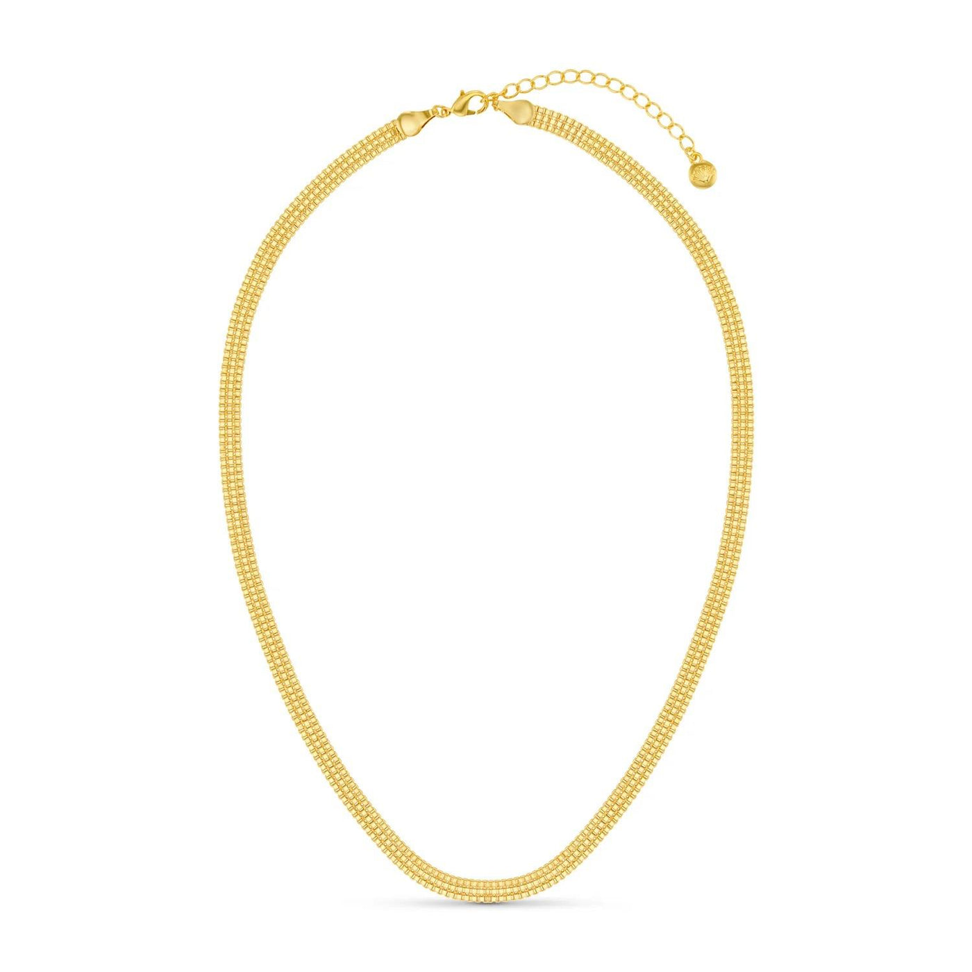 Flat Box Chain Necklace Gold