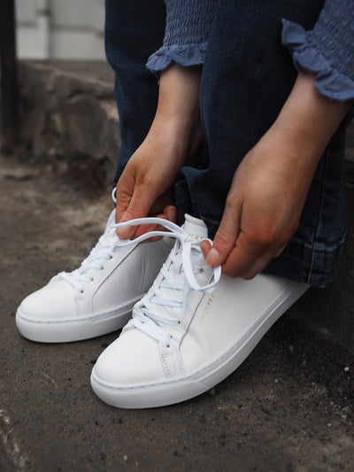 Spin Leather Sneakers White