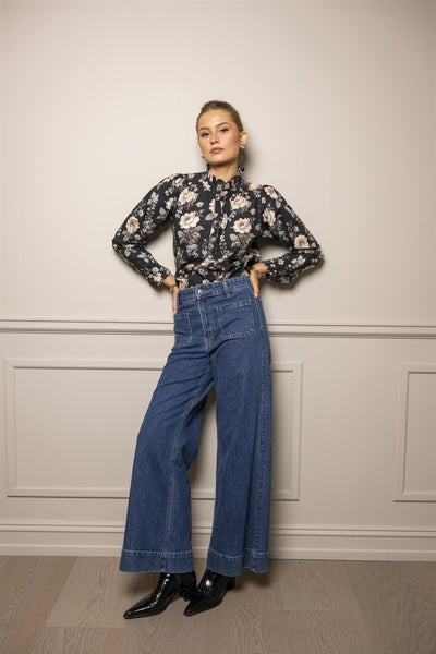 Ella blouse Antique Black Poplin