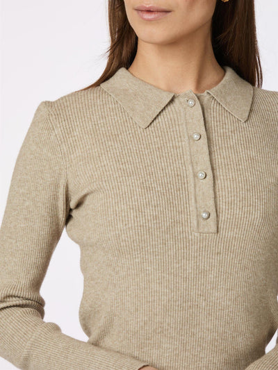 Panama Knit Blouse Beige Melange