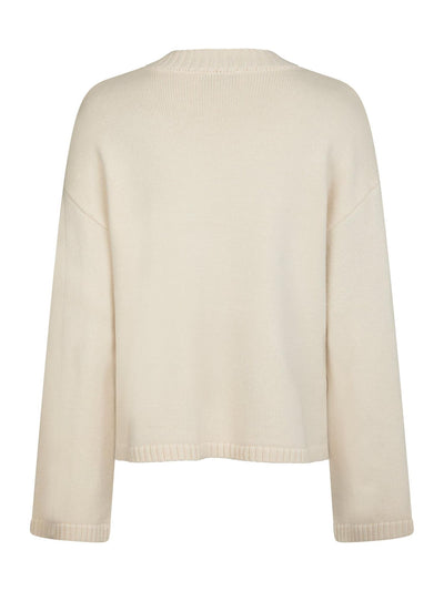 Nello Button Knit Blouse Ivory