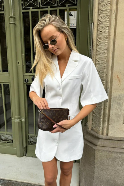 Selma Blazer Dress White