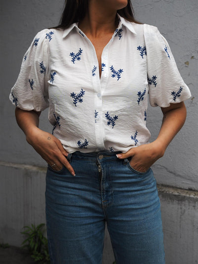 Ella shirt White/Blue