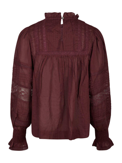 Ebba S Voile Blouse Burgundy