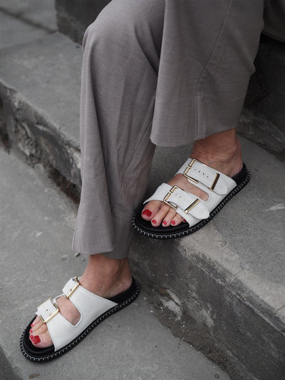 Mary Suede Sandals Off White