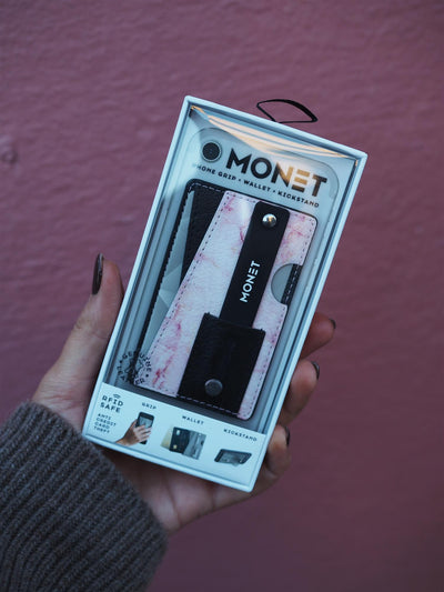 Monet Black/pink marble