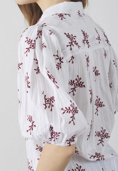Ella shirt White/Bordeaux