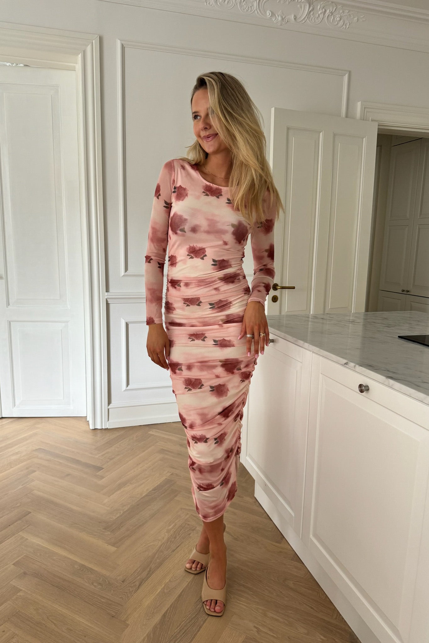 Mai Mesh Dress Rose Print