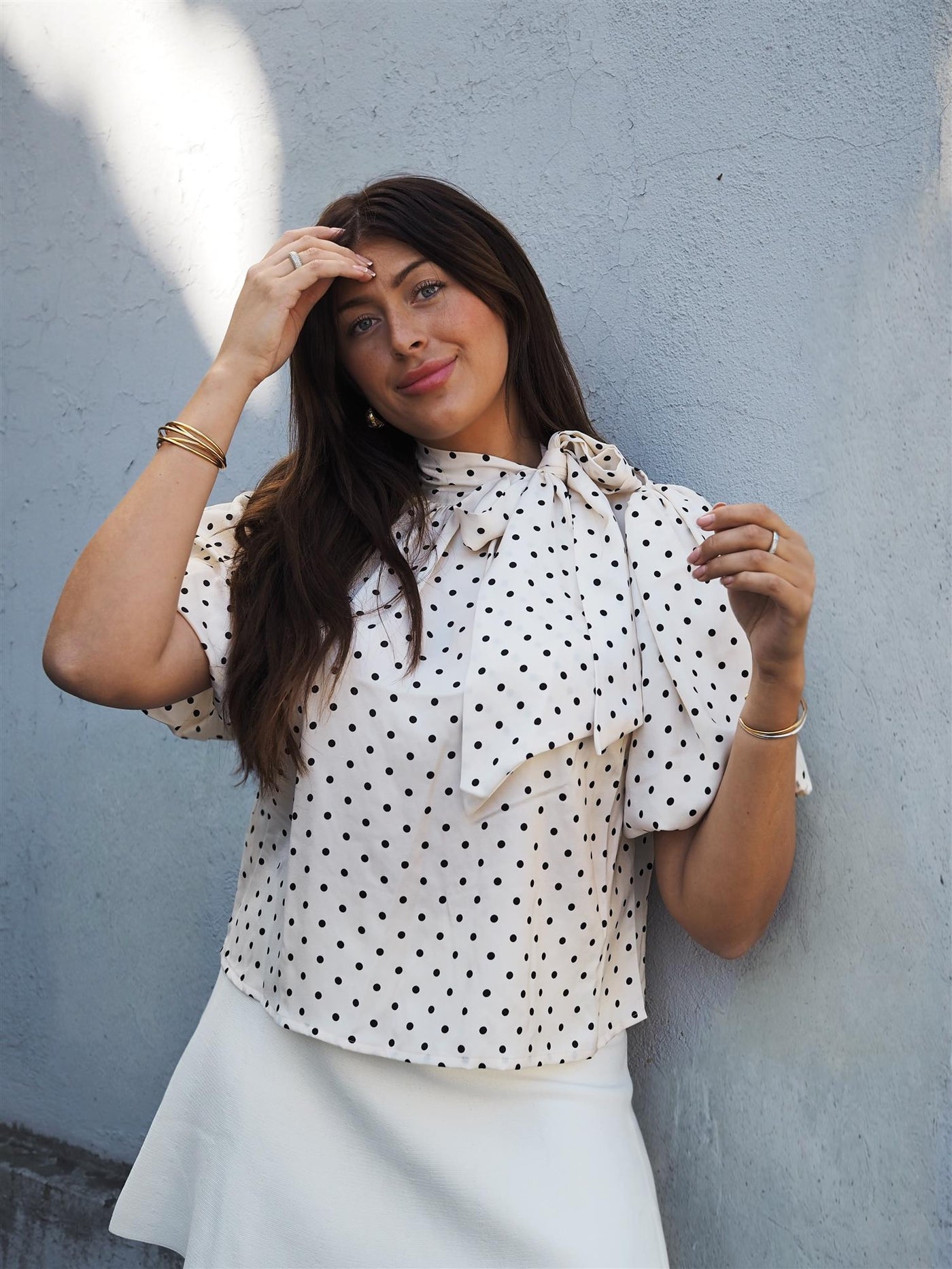 Kesha Blouse Carmine White Print