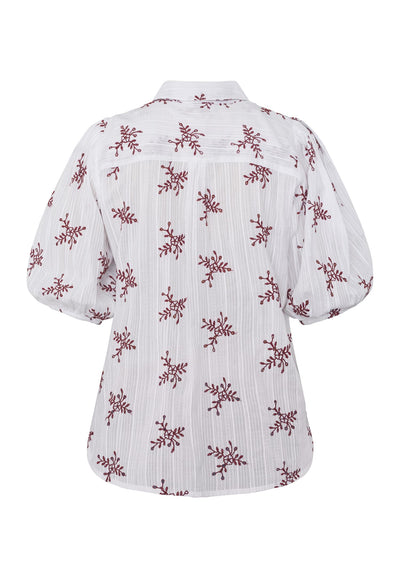 Ella shirt White/Bordeaux