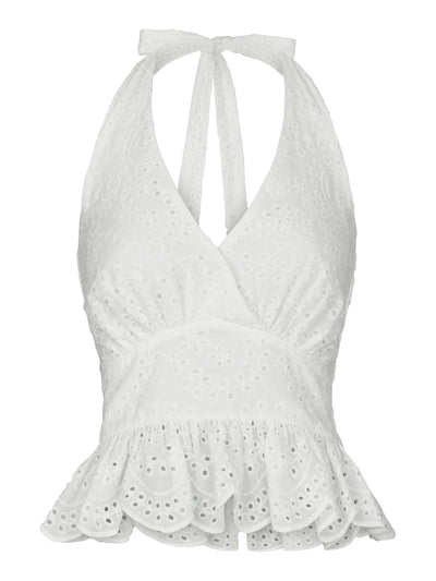 Ribbi Halter Neck Top White