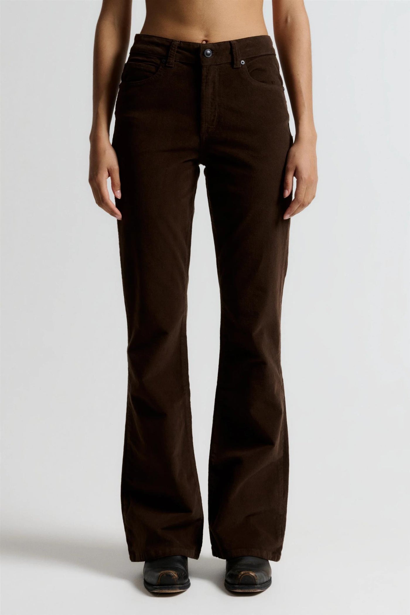 Tara Flare Jeans Baby Cord Expresso Brown