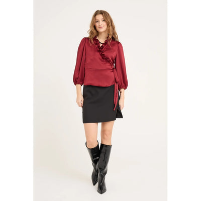 Peony 3/4 Sleeve Blouse Bordeaux