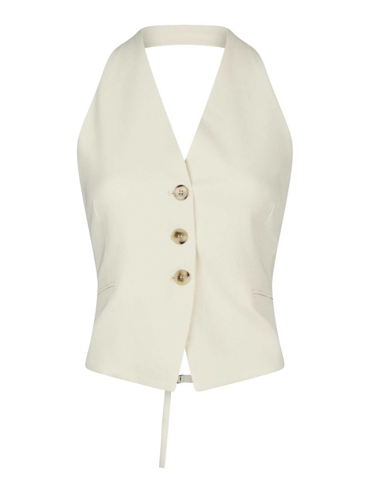 Ezza Structure Halterneck Vest Off White