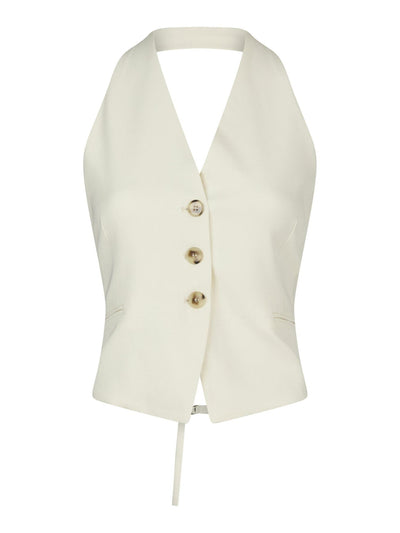 Ezza Structure Halterneck Vest Off White