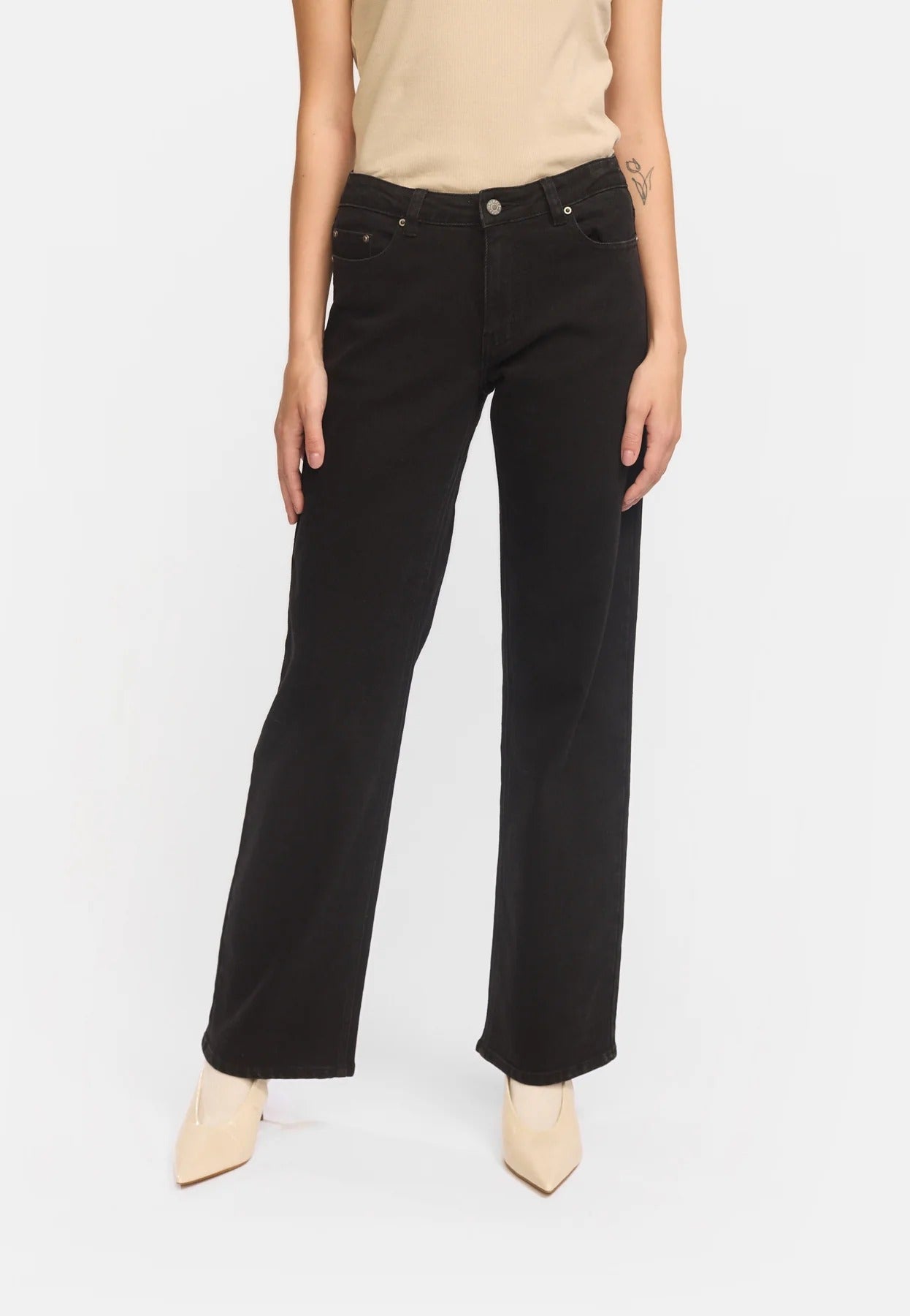 Willa Midwaist Wide Jeans Black