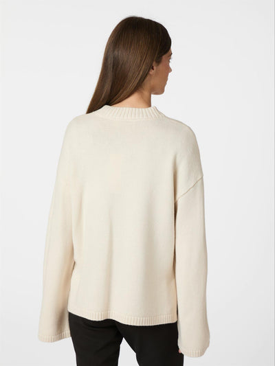 Nello Button Knit Blouse Ivory