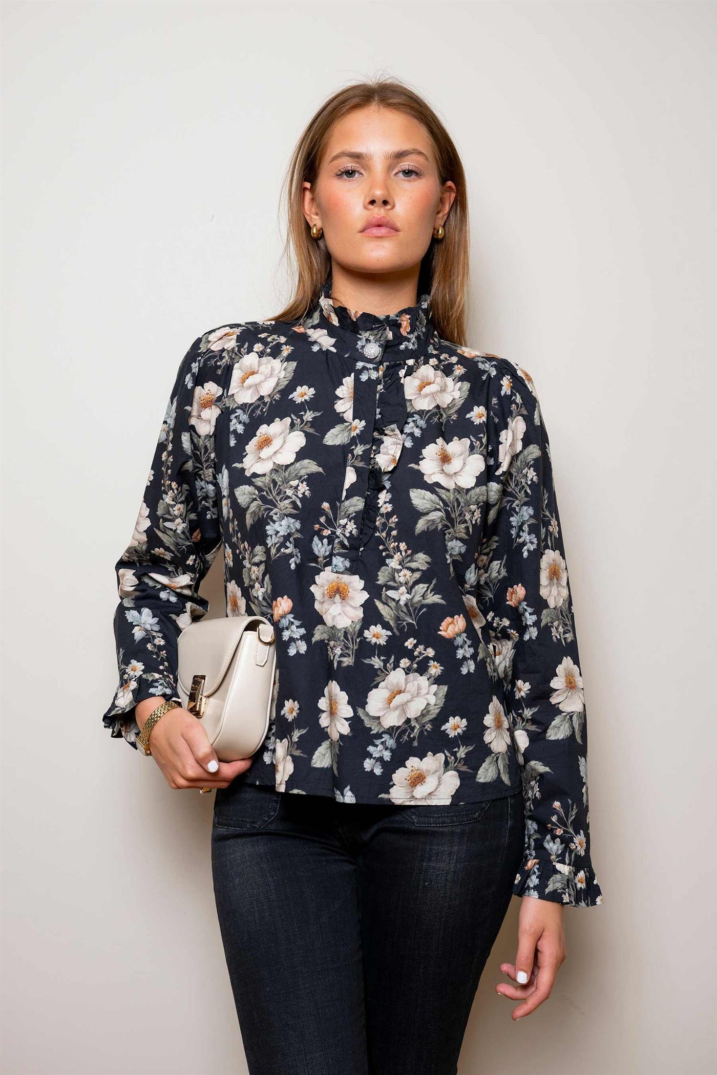 Ella blouse Antique Black Poplin
