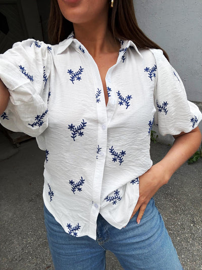 Ella shirt White/Blue