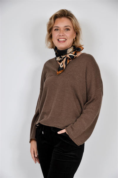Cozy Sweater v-neck Brown