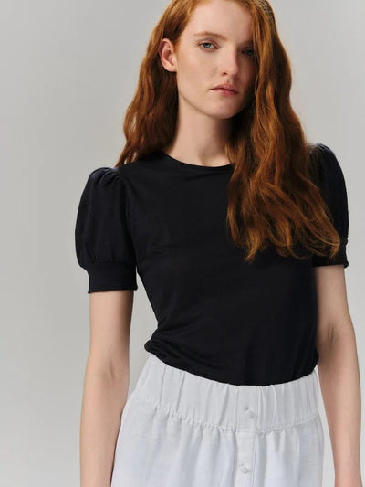 Madeleine linen tee black