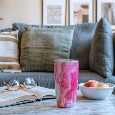Rose Agate Tumbler With Lid 530ml