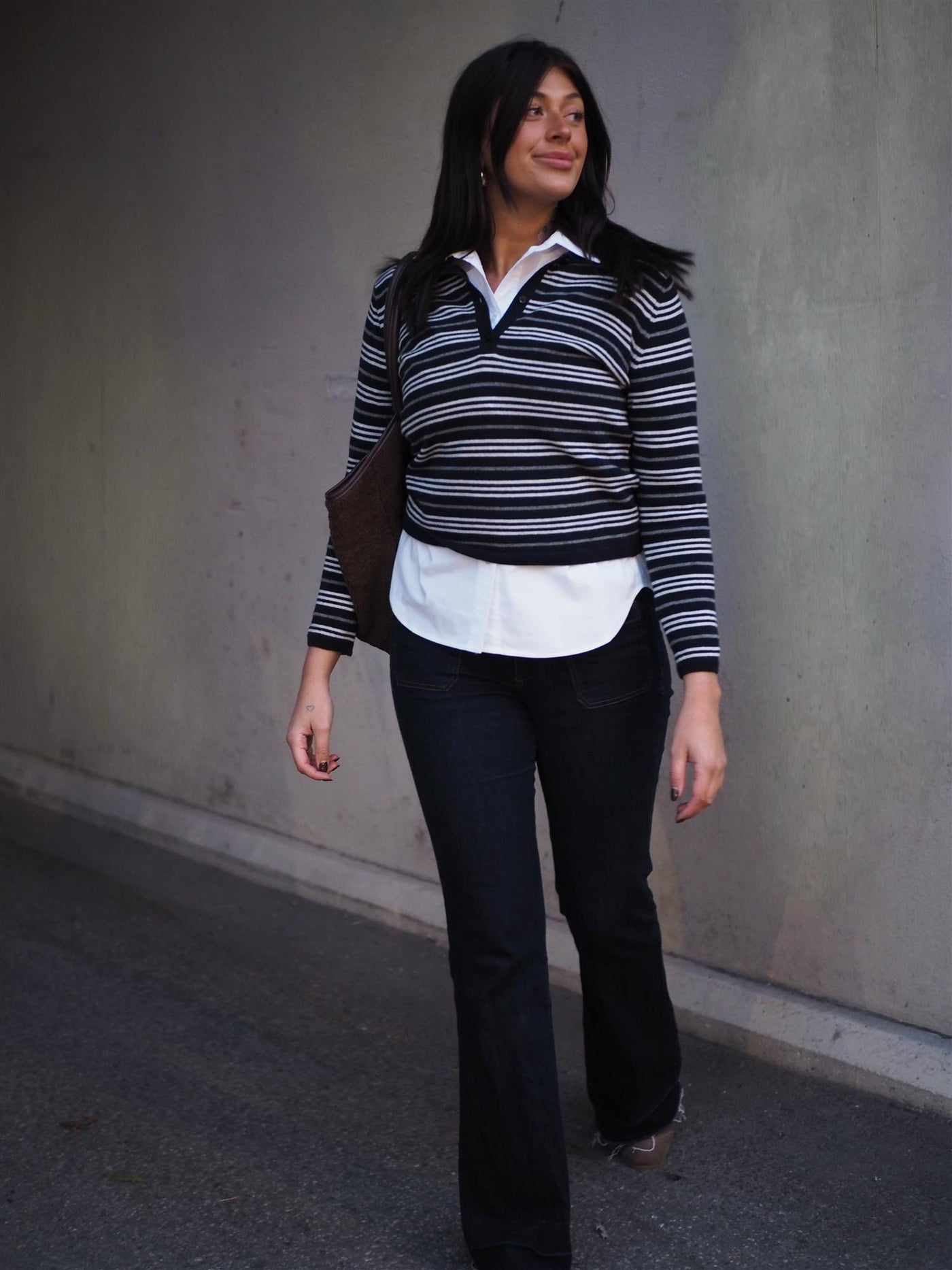 Cassie Stripe Dk navy multi