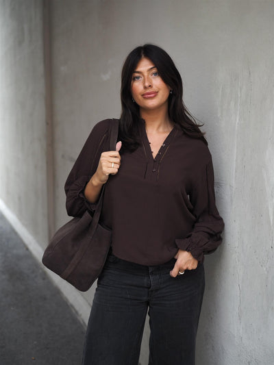 Edwina Blouse Coffee Bean