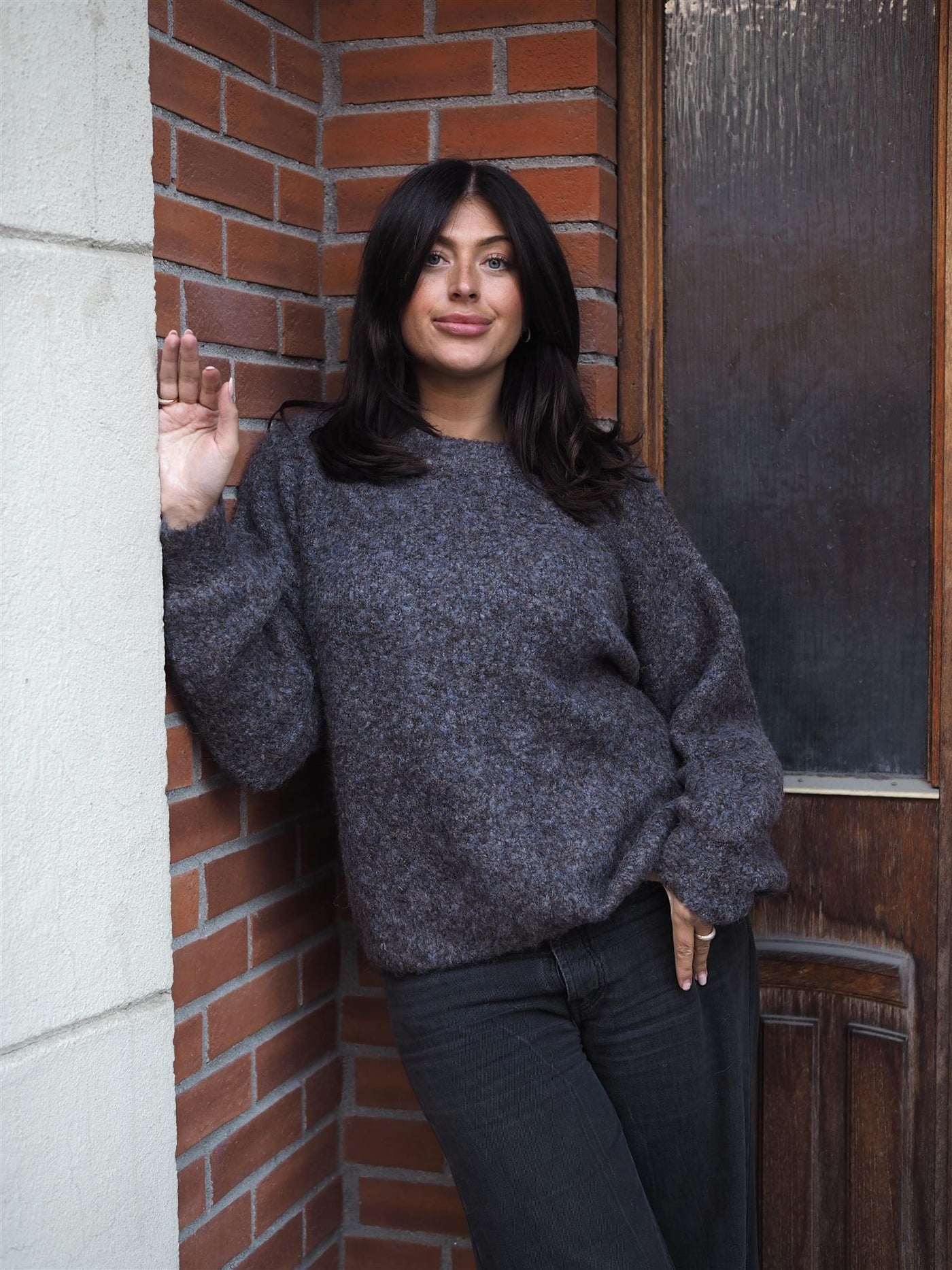 Patrisia new knit pullover Brown/Blue