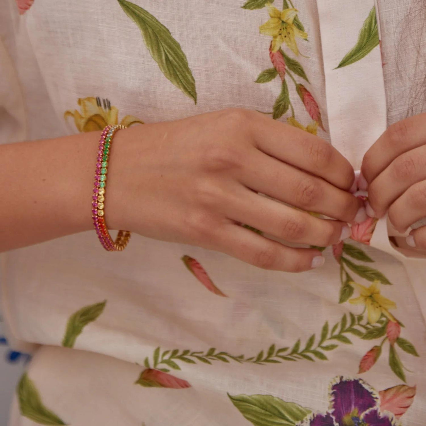 Crystal Tennis Bracelet Rainbow