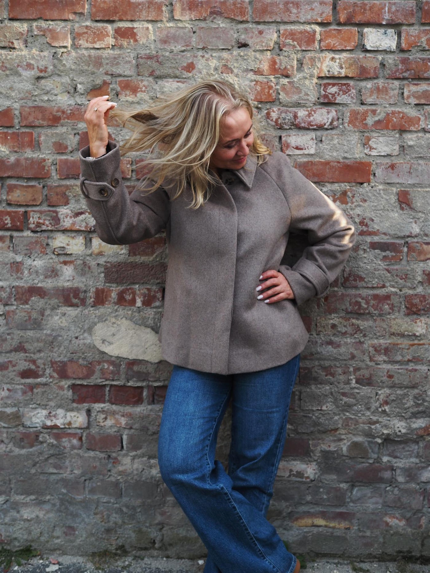 Tary Coat Greige Melange