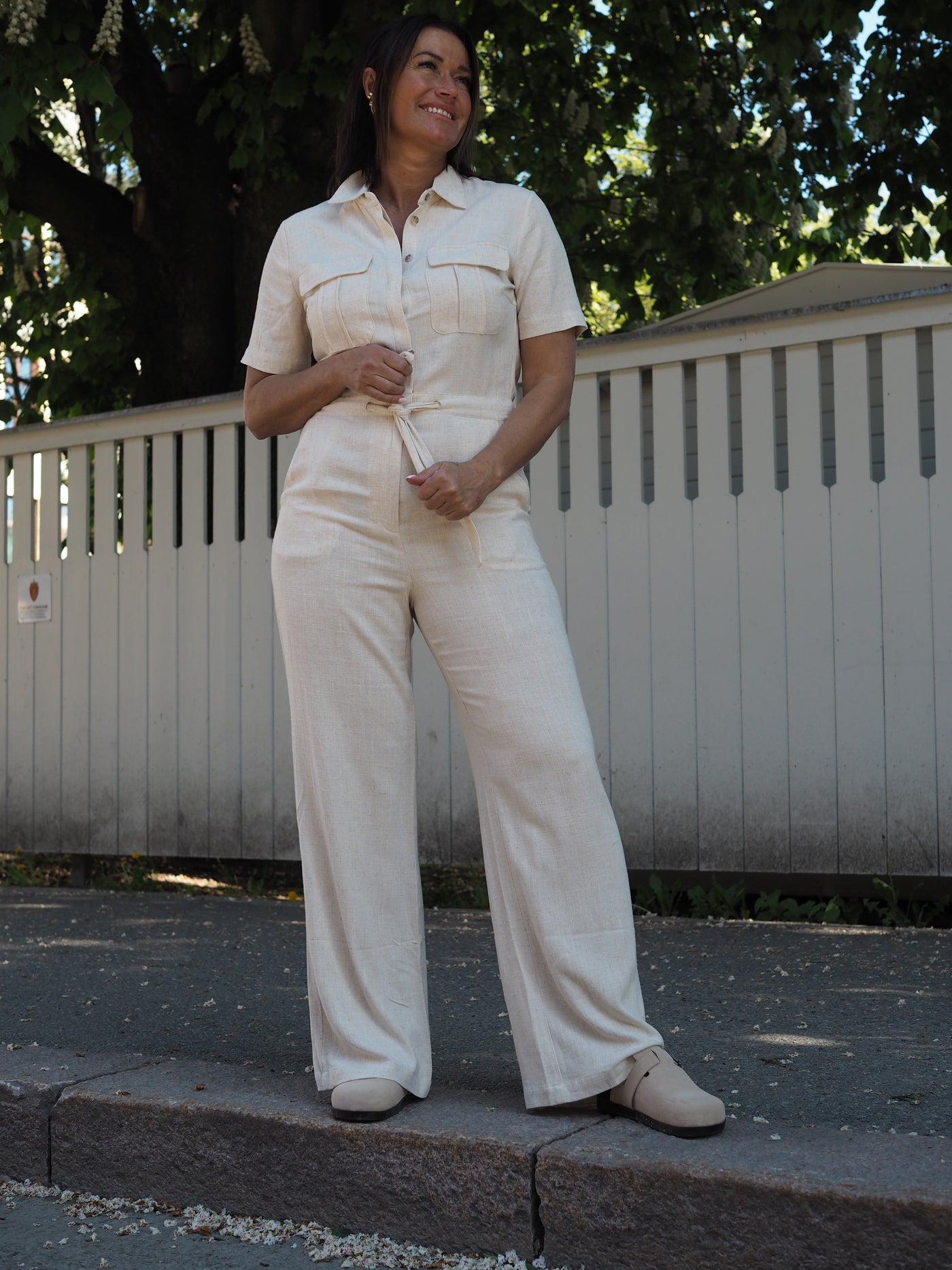 Carello Jumpsuit Beige
