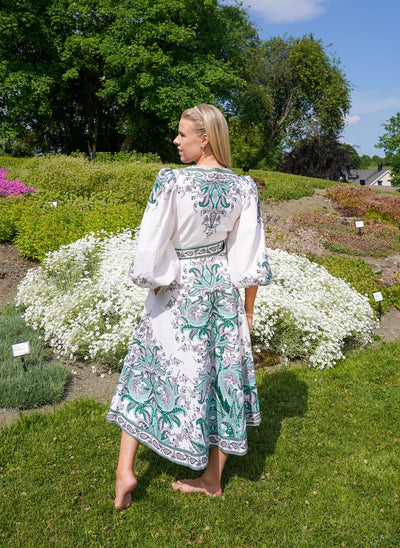 Maxima Dress Green Pattern
