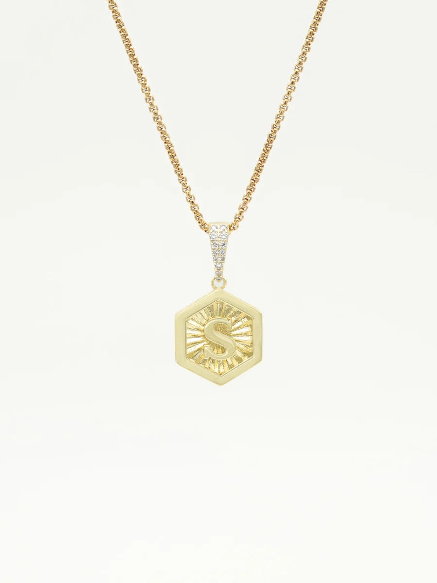 Letter Necklace Gold S