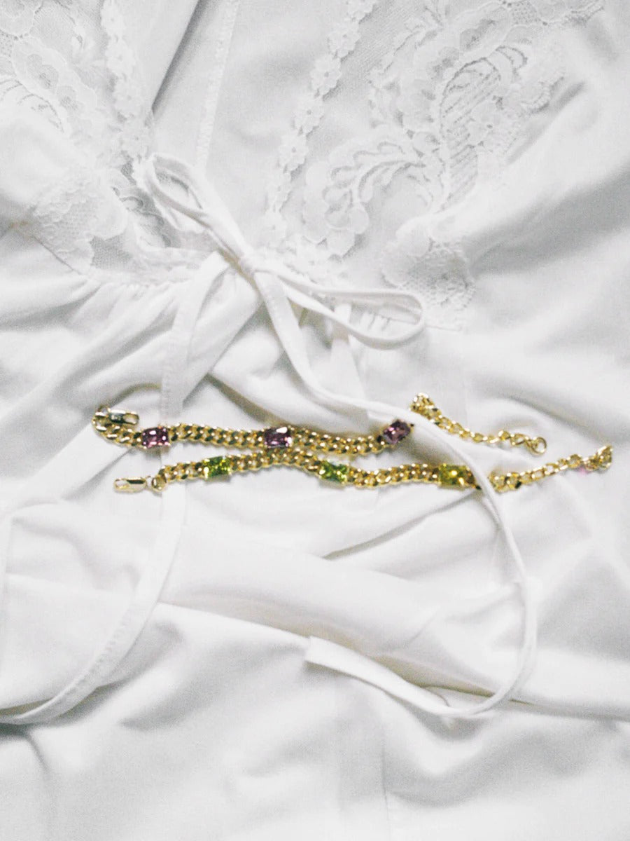 Matcha Crystal Bracelet Gold