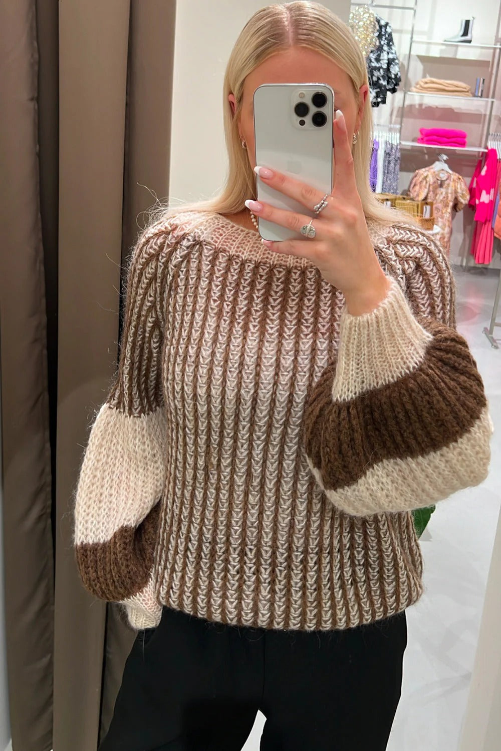 Liana knit sweater Beige/brown
