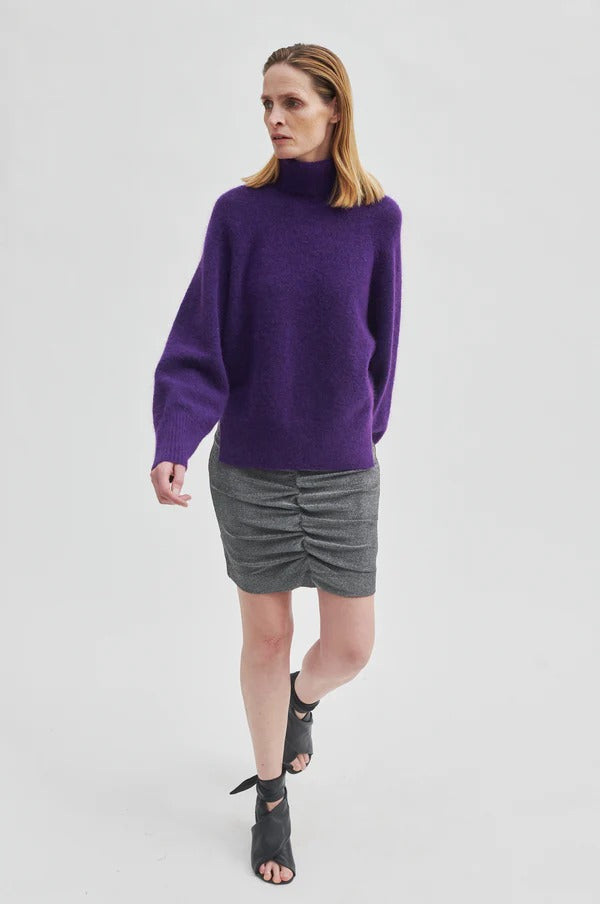 Brook Knit Oversize T-Neck Purple