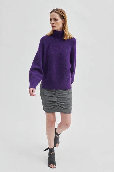 Brook Knit Oversize T-Neck Purple