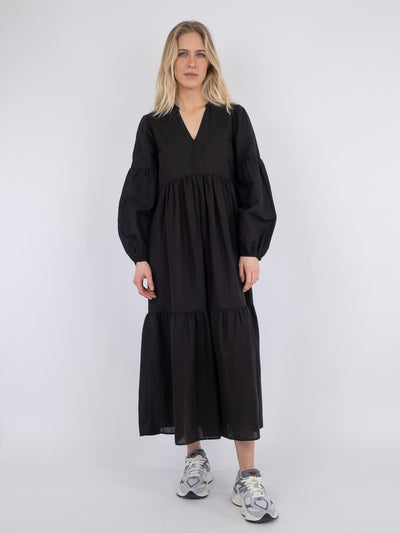 Klaudia Linen Dress Black