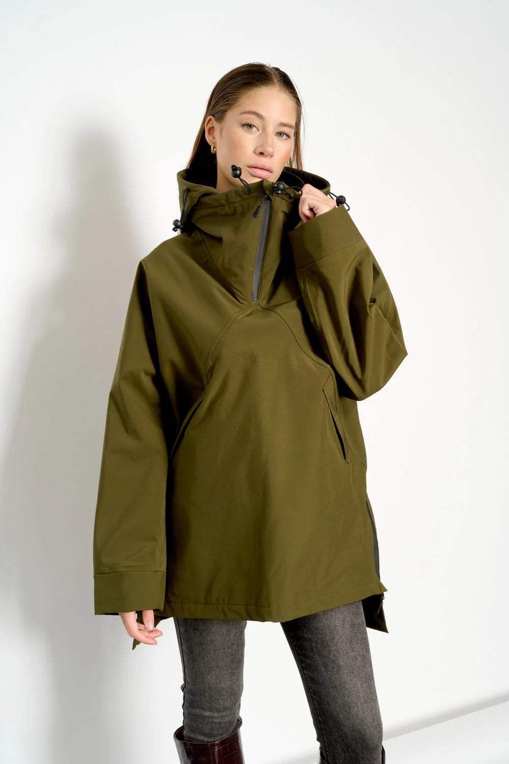 Water Anorak Fleece Army